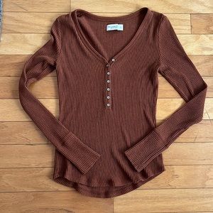 Abercrombie ribbed Henley size small